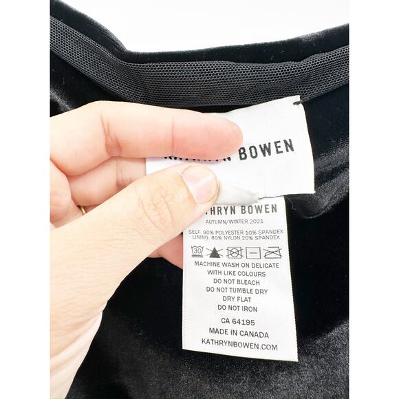 Kathryn Bowen Black Velour Midi Skirt Size 2 - Picture 4 of 5